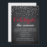 Invitation Noël Fête Black Chalkboard<br><div class="desc">C'est la belle carte d'invitation Noël Holiday Black Chalkboard Parties scintillant Family Party.</div>