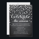 Invitation Noël Fête Black Chalkboard<br><div class="desc">C'est la belle carte d'invitation Noël Holiday Black Chalkboard Parties scintillant Family Party.</div>