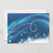 Invitation NOËL FÊTE BLEU Twinkles lumières Arbre à Neige (Dos)