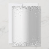 Invitation Noël fête cerf vert argent nordic (Dos)