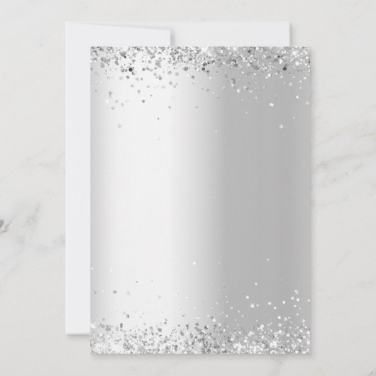 Invitation Noël fête cerf vert argent nordic (Dos)