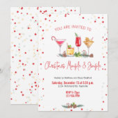Invitation Noël Fête Cocktail Noël Travail de Noël (Devant / Derrière)