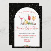 Invitation Noël Fête Cocktail Noël Travail de Noël (Devant / Derrière)