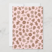 Invitation Noël Fête Cookies rose (Dos)