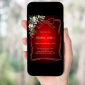 Invitation Noël Fête de sapin rouge verdure