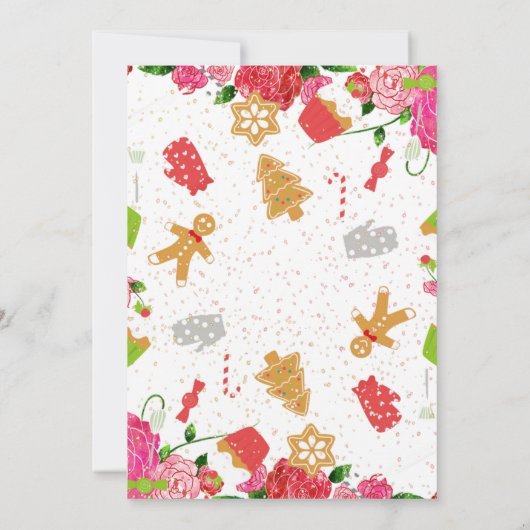 Invitation Noël Fête d'échange de cookies (Dos)