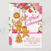 Invitation Noël Fête d'échange de cookies (Devant / Derrière)