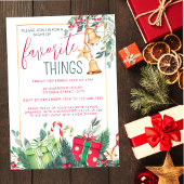 Invitation Noël Fête des objets préférés rouge et vert