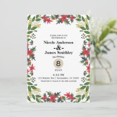 Invitation Noël Fête d'hiver Mariage Floral Rustique (Debout devant)