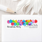 Invitation Noël fête étiquette aquarelle (En situation)