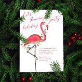 Invitation Noël Fête Flamant rose rose mignon