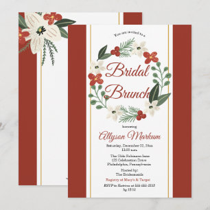 Invitation Noël Fête Florale Wreath Bridal Brunch