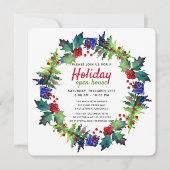 Invitation Noël Fête Florale Wreath Open House (Devant)