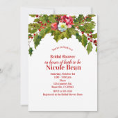 Invitation Noël Fête Holly Berry Fête des mariées (Devant)