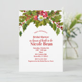 Invitation Noël Fête Holly Berry Fête des mariées (Debout devant)