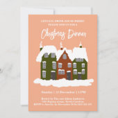 Invitation Noël Fête Maisons vertes (Devant)