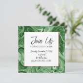 Invitation Noël Fête Marbrée Swirl Texte Festif (Debout devant)