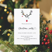 Invitation Noël fête moderne drôle rennes