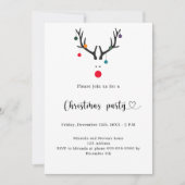 Invitation Noël fête moderne drôle rennes (Devant)