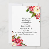 Invitation Noël Fête moderne Mariage d'hiver Floral (Devant)