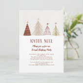 Invitation Noël Fête Noel Arbres Neige Soirée élégante (Debout devant)