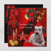 Invitation Noël fête Noël Noël Casquette de chien (Devant / Derrière)