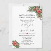 Invitation Noël Fête Poinsettia Fiançailles Mariage (Devant)
