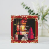 Invitation Noël fête Red Dog Dalmation (Debout devant)