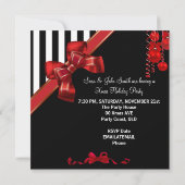 Invitation Noël Fête Rouge Blanc Blancs Brouillard (Dos)