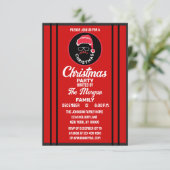 Invitation Noël Fête Rouge Noir (Debout devant)