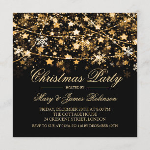 Invitation Noël Fête String Lights or