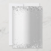 Invitation Noël fête verte porte or argent (Dos)