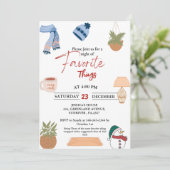 Invitation Noël Fêtes Favoris choses festives favoris (Debout devant)