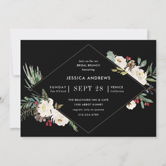 Invitation Noël Fêtes Fête des mariées d'hiver (Devant)