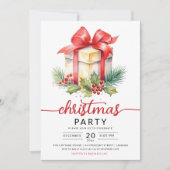 Invitation Noël Fêtes Présente Société Noël (Devant)