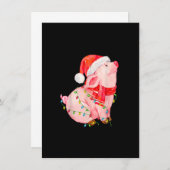 Invitation Noël Feux de cochon Noël Cadeaux de chapeau pour g (Devant / Derrière)