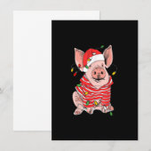 Invitation Noël Feux de cochon Noël Cadeaux de chapeau pour g (Devant / Derrière)