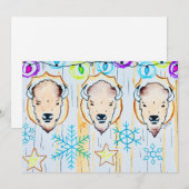 Invitation Noël flocon de neige de buffle (Devant / Derrière)