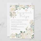 Invitation Noël Flocon de neige Fiançailles (Devant)