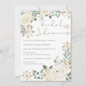 Invitation Noël Flocon d'hiver Fête des mariées florale (Devant)