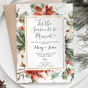 Invitation Noël Floral C'est la saison pour se marier