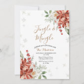 Invitation Noël Floral Jingle d'hiver & Mingle Snowflakes (Devant)