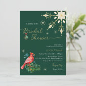 Invitation Noël Floral Joyeux hiver Petite Fête des mariées (Debout devant)