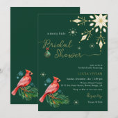Invitation Noël Floral Joyeux hiver Petite Fête des mariées (Devant / Derrière)