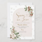 Invitation Noël Floral neige en amour Fête des mariées d'hive (Devant)