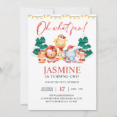 Invitation Noël Forêt des bois Anniversaire d'hiver (Devant)