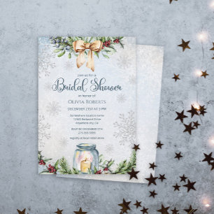 Invitation Noël Frosty Fête des mariées d'hiver neige