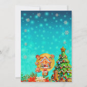 Invitation Noël Gingerbread Candy House et Nouvel An (Dos)