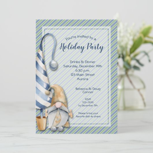 Invitation Noël Gnome Fête (Debout devant)