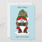 Invitation Noël Gnome Rouge Vert mite (Dos)